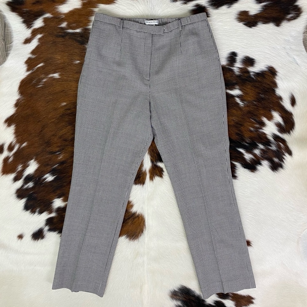 Pendleton Houndstooth Straight Leg Trousers Sz 12